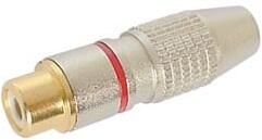 Velleman VROUWELIJKE RCA PLUG VERGULD CONTACT ROOD - Foto 2