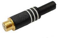 Velleman VROUWELIJKE RCA PLUG VERGULD CONTACT ZWARTE METALEN BEHUIZING WIT - Foto 2