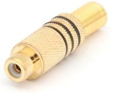 Velleman VROUWELIJKE RCA PLUG VERGULD ZWART