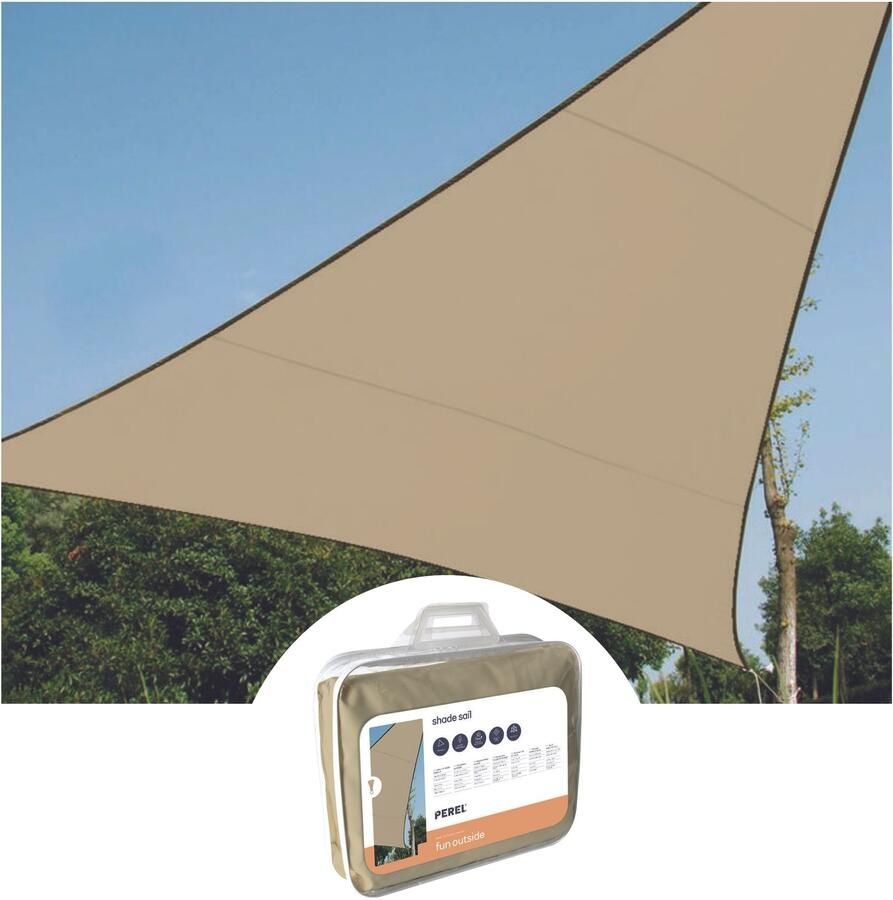 Velleman WATERDOORLATEND ZONNEZEIL DRIEHOEK 3.6 x 3.6 x 3.6 m KLEUR: CHAMPAGNE