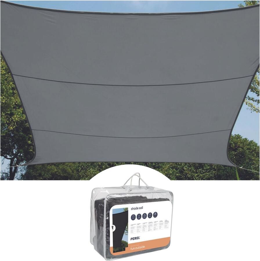 Velleman WATERDOORLATEND ZONNEZEIL VIERKANT 3.6 x 3.6 m KLEUR: ANTRACIET