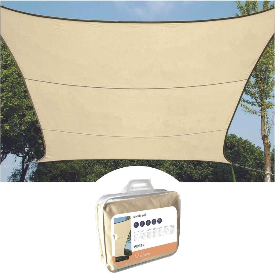 Velleman WATERDOORLATEND ZONNEZEIL VIERKANT 3.6 x 3.6 m KLEUR: CHAMPAGNE