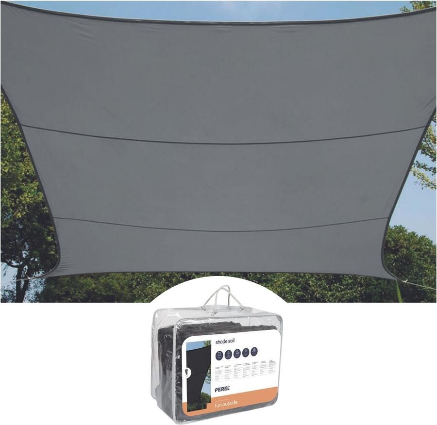 Velleman WATERDOORLATEND ZONNEZEIL VIERKANT 5 x 5 m KLEUR: ANTRACIET