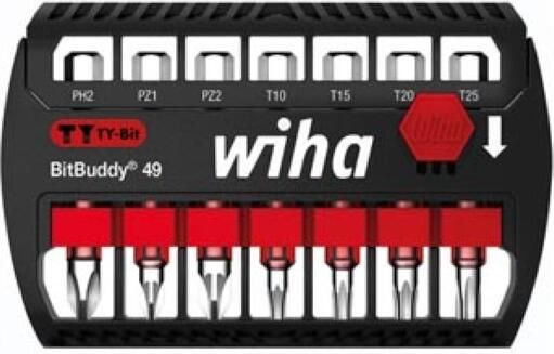 Velleman Wiha Bitset BitBuddy TY-bit 49 mm Phillips Pozidriv TORX 7-delig 1 4"in box (42117) - Foto 1