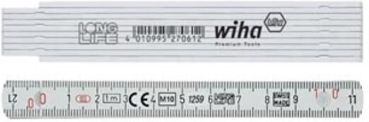 Velleman Wiha Duimstok Longlife 1 m metrisch 10 delen (27062) wit