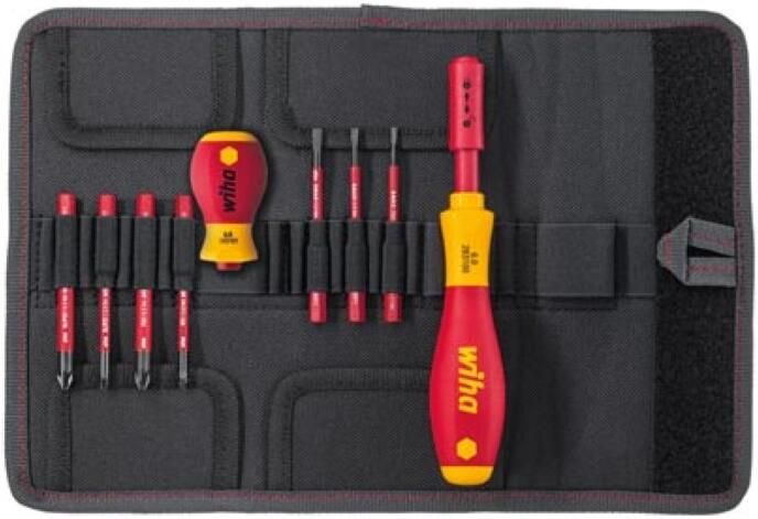 Velleman Wiha Schroevendraaier en bitset slimVario sleufkop Phillips Pozidriv 9-delig in etui (41232)