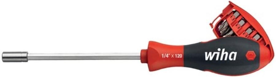 Velleman Wiha Schroevendraaier met bitmagazijn magnetisch assorti met 8 bits 1 4"(32901)