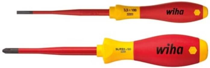 Velleman Wiha Schroevendraaierset SoftFinish electric slimFix sleufkop PlusMin Pozidriv 2-delig in blister (36333)