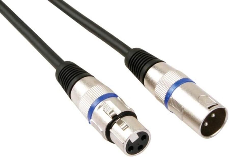 Velleman XLR-KABEL XLR MANNELIJK naar XLR VROUWELIJK 3 m ZWART