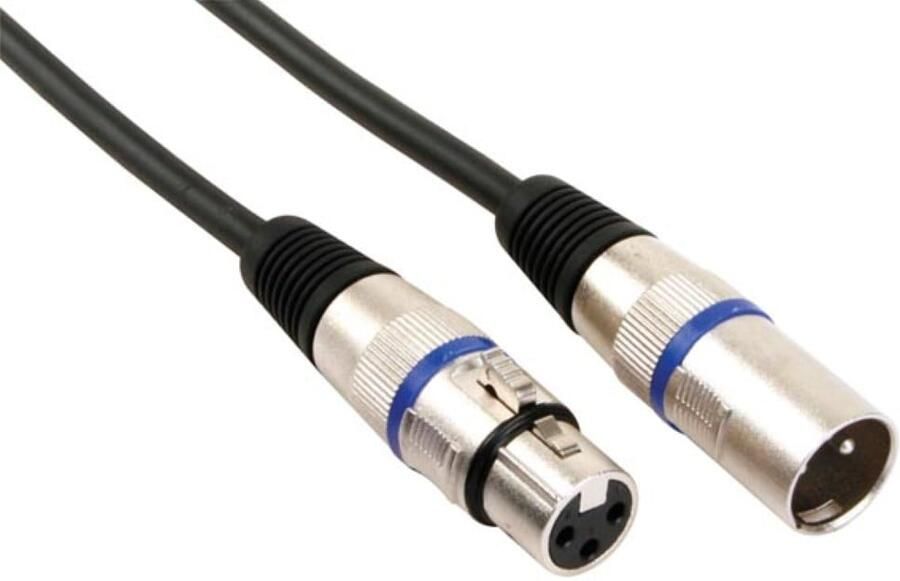 Velleman XLR-KABEL XLR MANNELIJK naar XLR VROUWELIJK 6 m ZWART