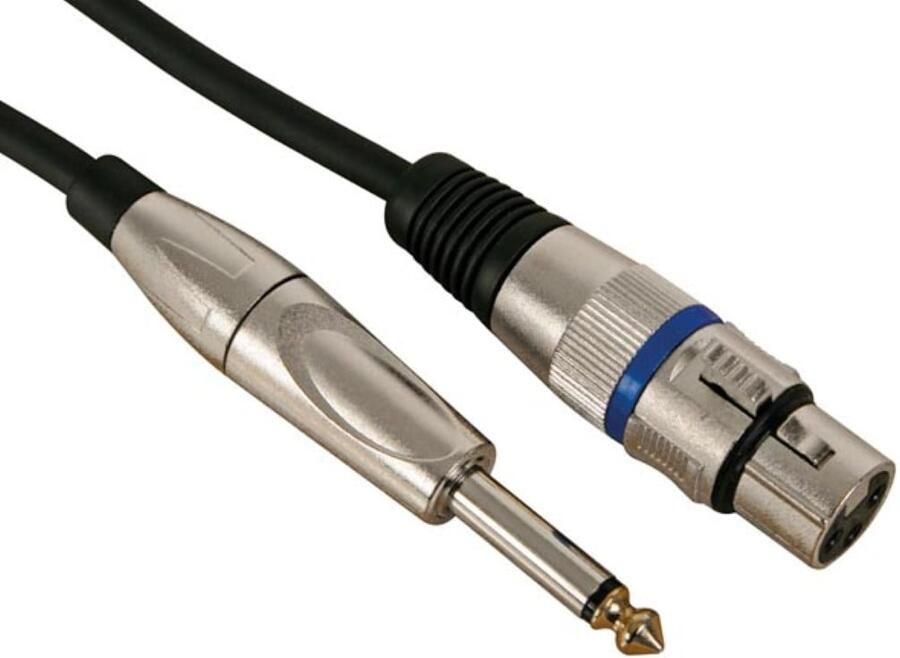 Velleman XLR-KABEL XLR VROUWELIJK naar JACK 6.35 mm MONO 10 m