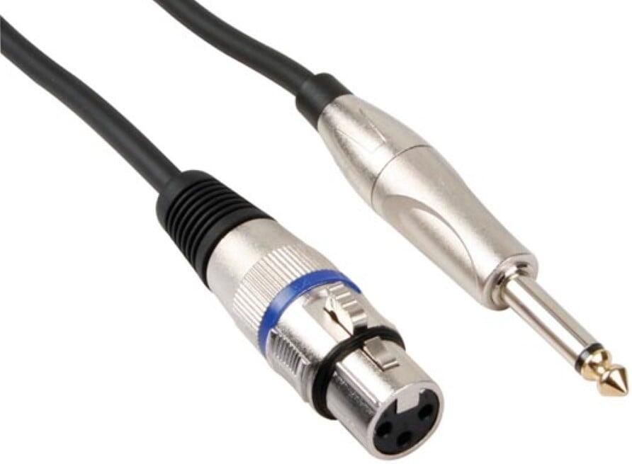 Velleman XLR-KABEL XLR VROUWELIJK naar JACK 6.35 mm MONO 3 m