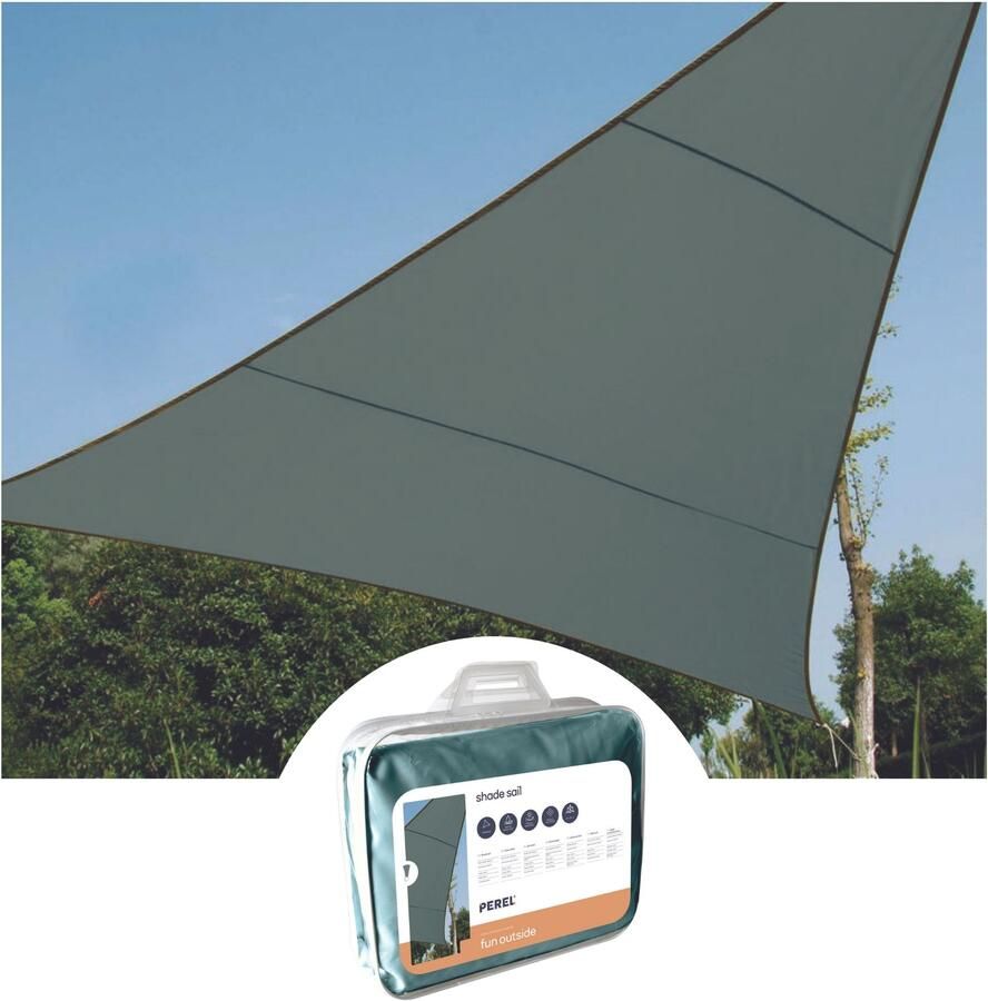 Velleman ZONNEZEIL DRIEHOEK 3.6 x 3.6 x 3.6 m KLEUR: GROENGRIJS