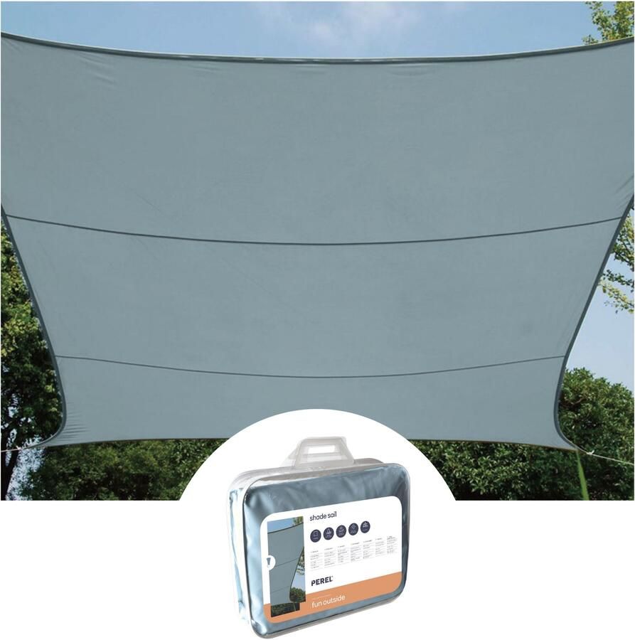 Velleman ZONNEZEIL VIERKANT 3.6 x 3.6 m KLEUR: LICHTGRIJS