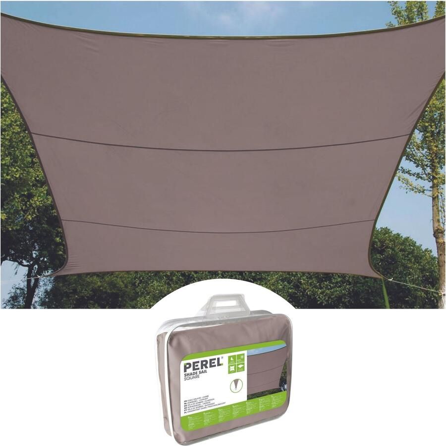 Velleman ZONNEZEIL VIERKANT 3.6 x 3.6 m KLEUR: TAUPE