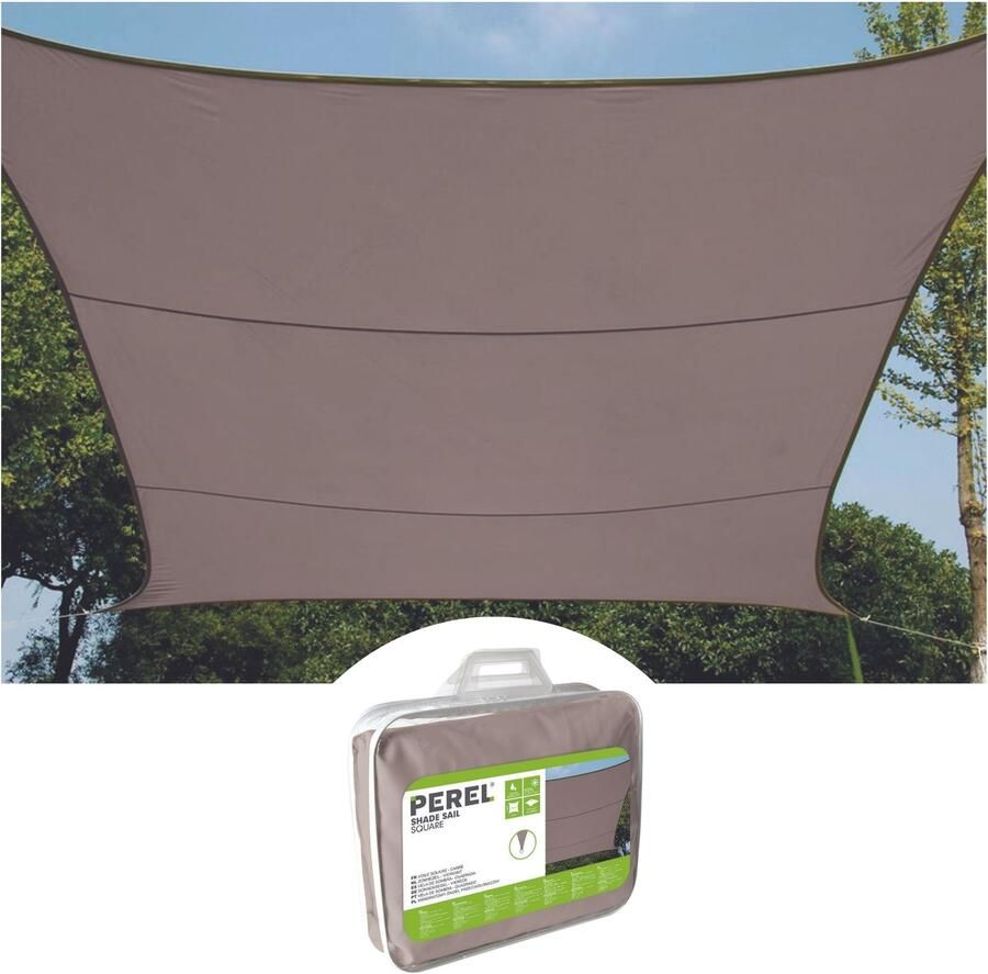 Velleman ZONNEZEIL VIERKANT 5 x 5 m KLEUR: TAUPE