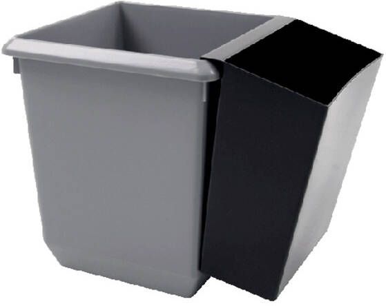 Vepa Bins Inzetbak voor vierkante tapse papierbak zwart