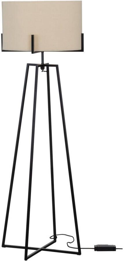 WOOOD HOLLY VLOERLAMP ZWART NATUREL