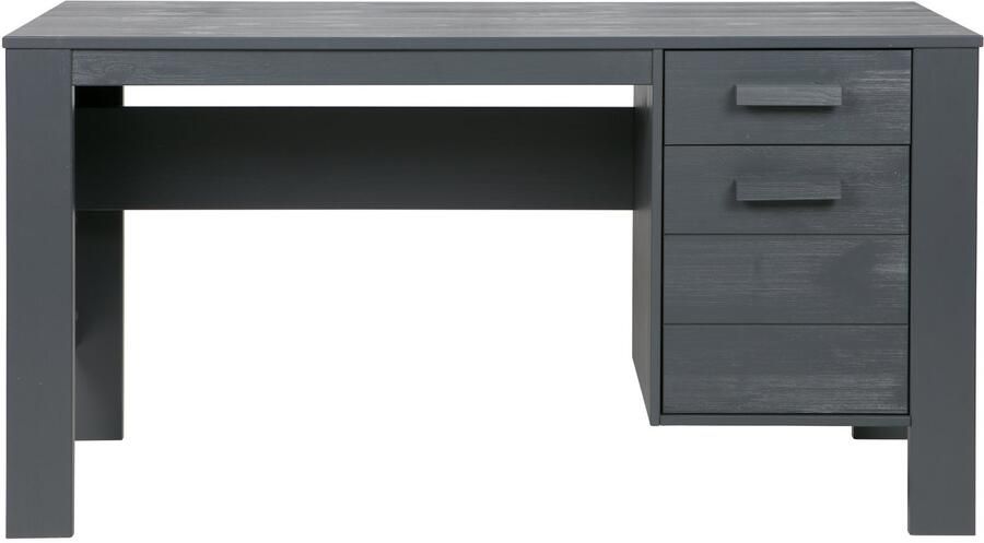 WOOOD Bureau Dennis Grenen Steel Grey Geborsteld [Fsc]