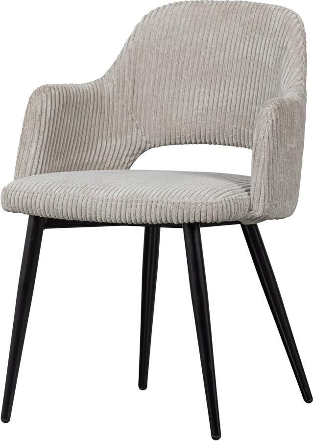 WOOOD Eetkamerstoel Ferdy Met Grove Rib Pearl