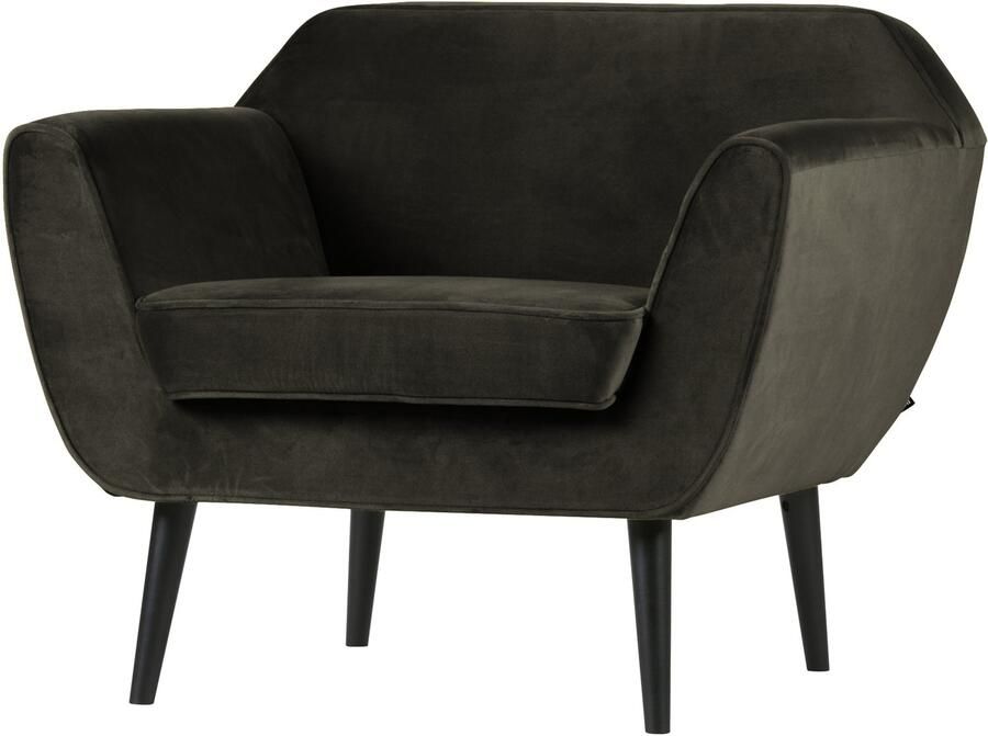 WOOOD Fauteuil Rocco Fluweel Warm Groen