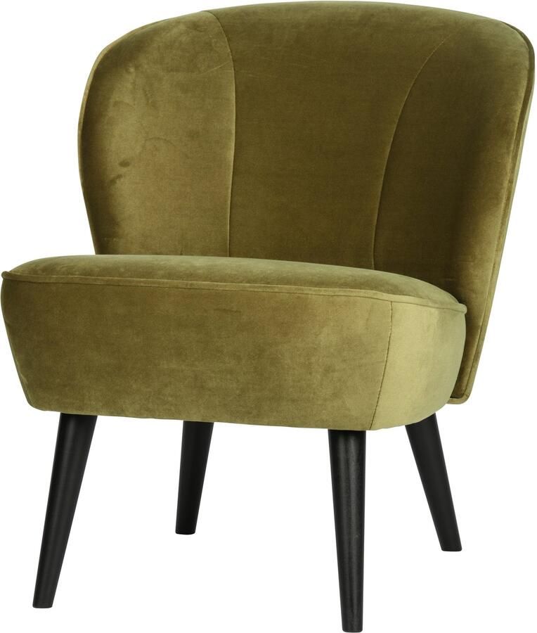 WOOOD Fauteuil Sara Fluweel Army