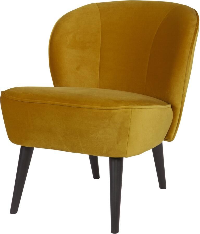 WOOOD Fauteuil Sara Fluweel Oker
