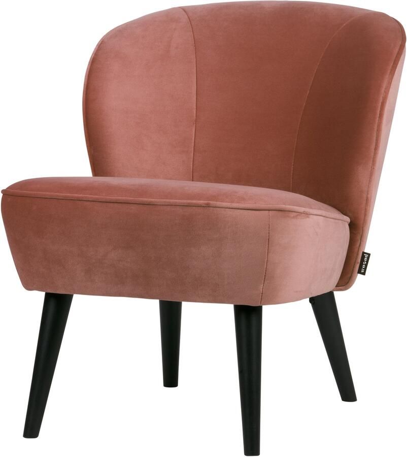WOOOD Fauteuil Sara Fluweel Oud Roze