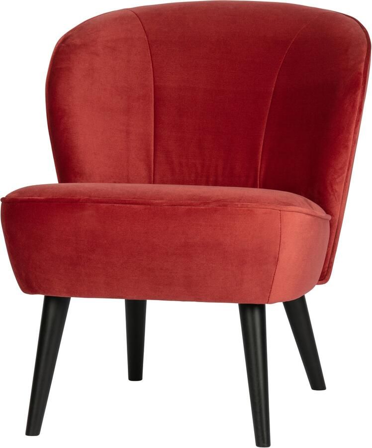 WOOOD Fauteuil Sara Fluweel Raspberry
