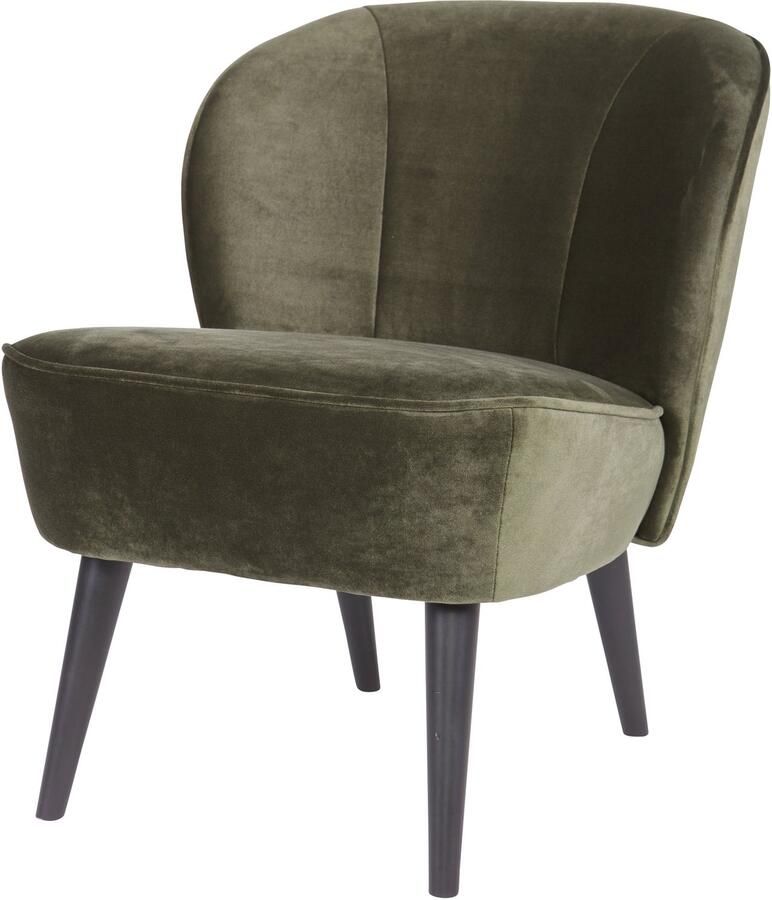 WOOOD Fauteuil Sara Fluweel Warm Groen