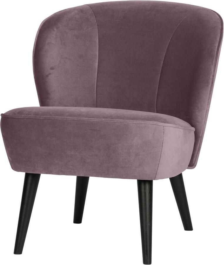 WOOOD Fauteuil Sara Fluweel Warm Lila