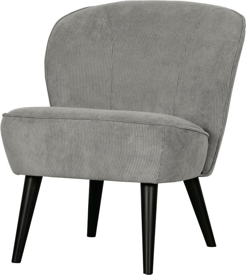 WOOOD Fauteuil Sara Ribstof Vergrijsd Groen