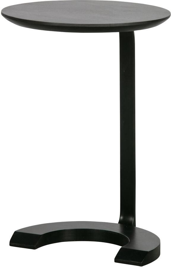 WOOOD FLOOR BIJZETTAFEL HOUT METAAL ZWART