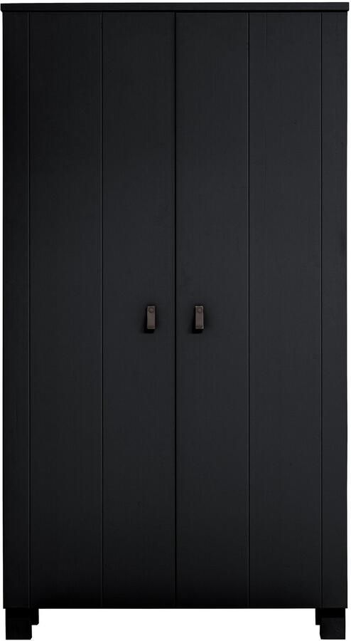 WOOOD Garderobekast Ties Grenen Diep Zwart [Fsc]