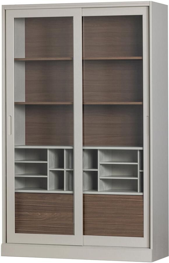 WOOOD JAMES VITRINEKAST NOTEN MIST [fsc]