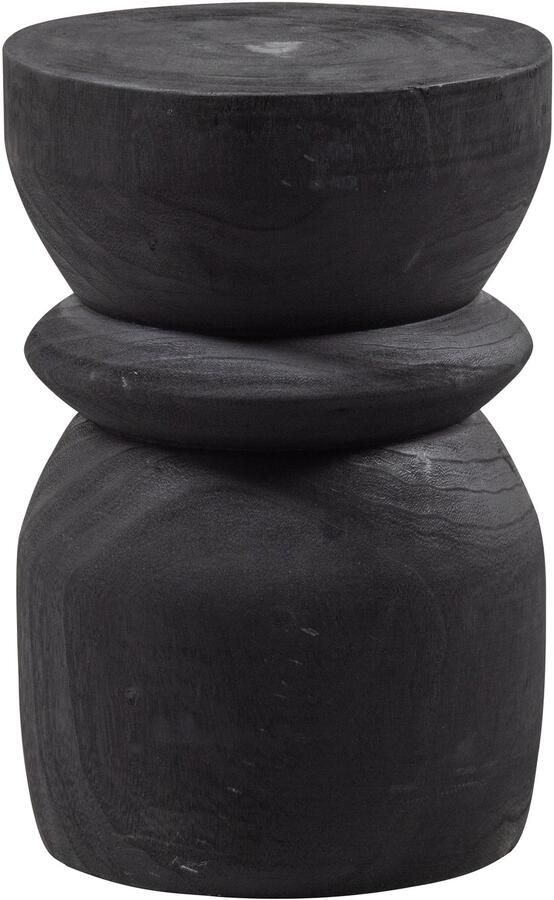 WOOOD Kruk Bikkel Hout Zwart 40Xo28Cm