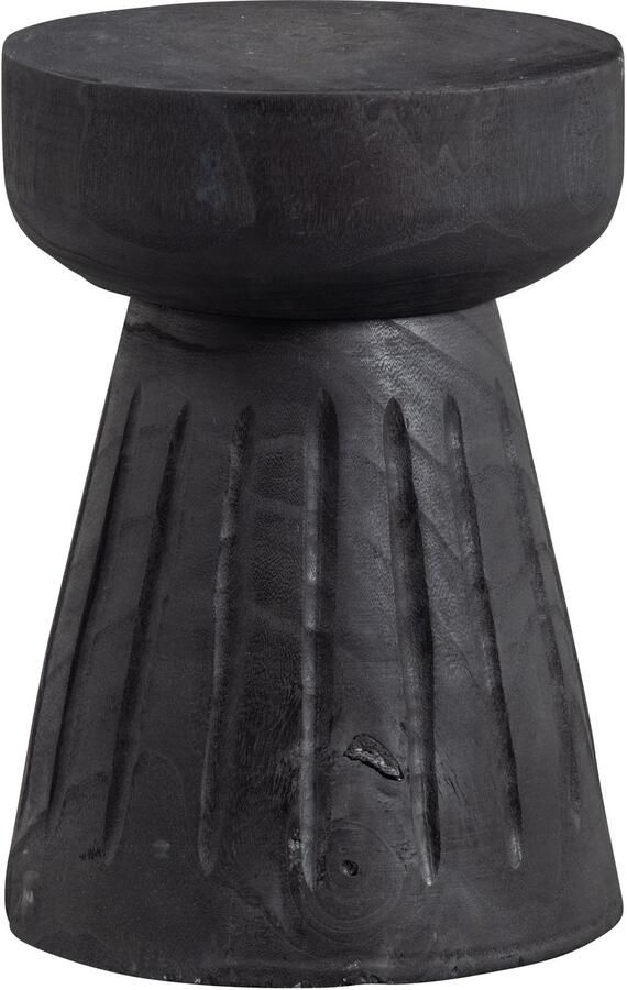 WOOOD Kruk Borre Hout Zwart 40Xo28Cm