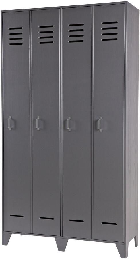 WOOOD Lockerkast Stijn Hoog 2Drs Steel Grey [Fsc]