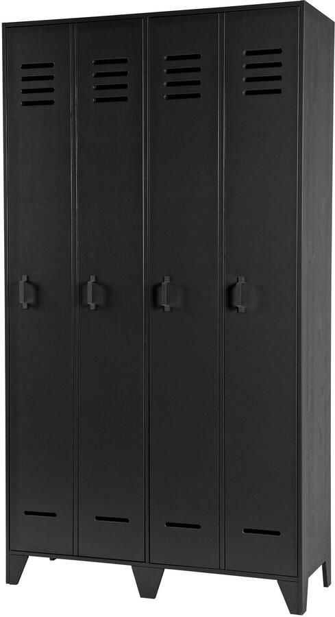 WOOOD Lockerkast Stijn Hoog 2Drs Zwart [Fsc]