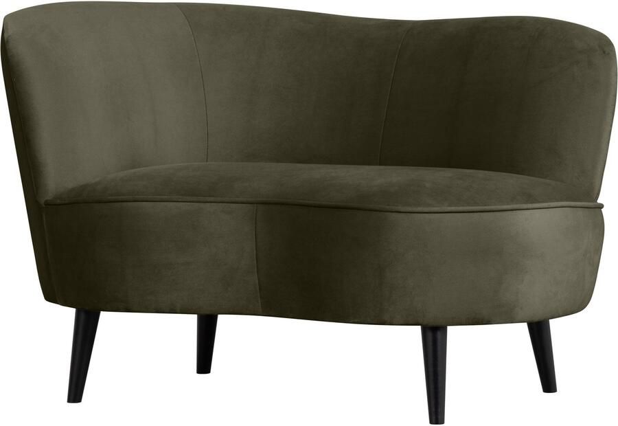 WOOOD Lounge Fauteuil Sara Links Fluweel Warm Groen