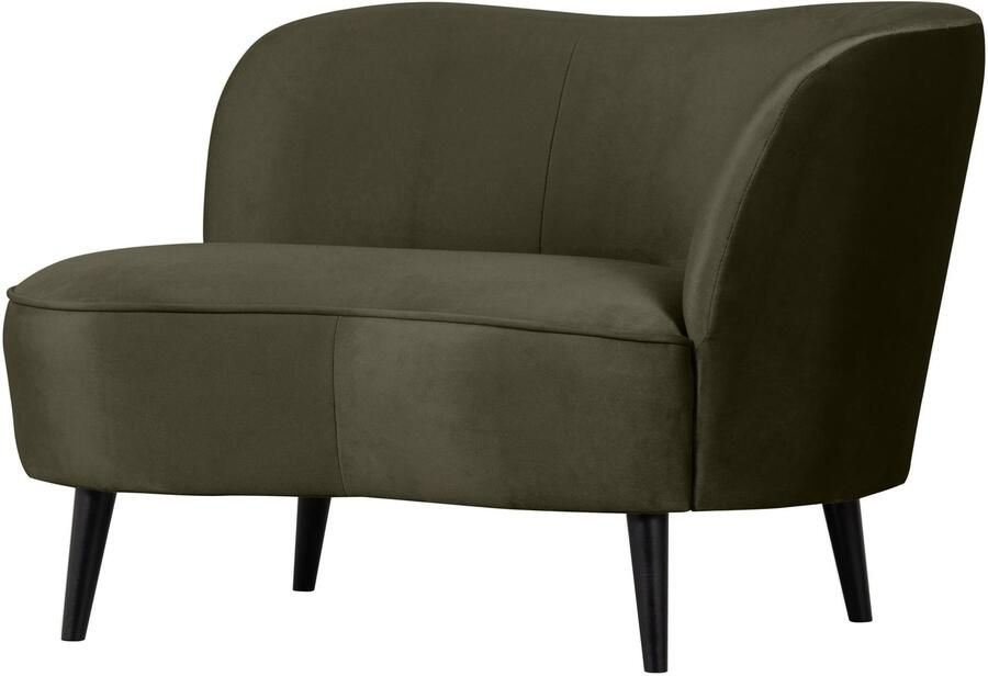WOOOD Lounge Fauteuil Sara Rechts Fluweel Warm Groen