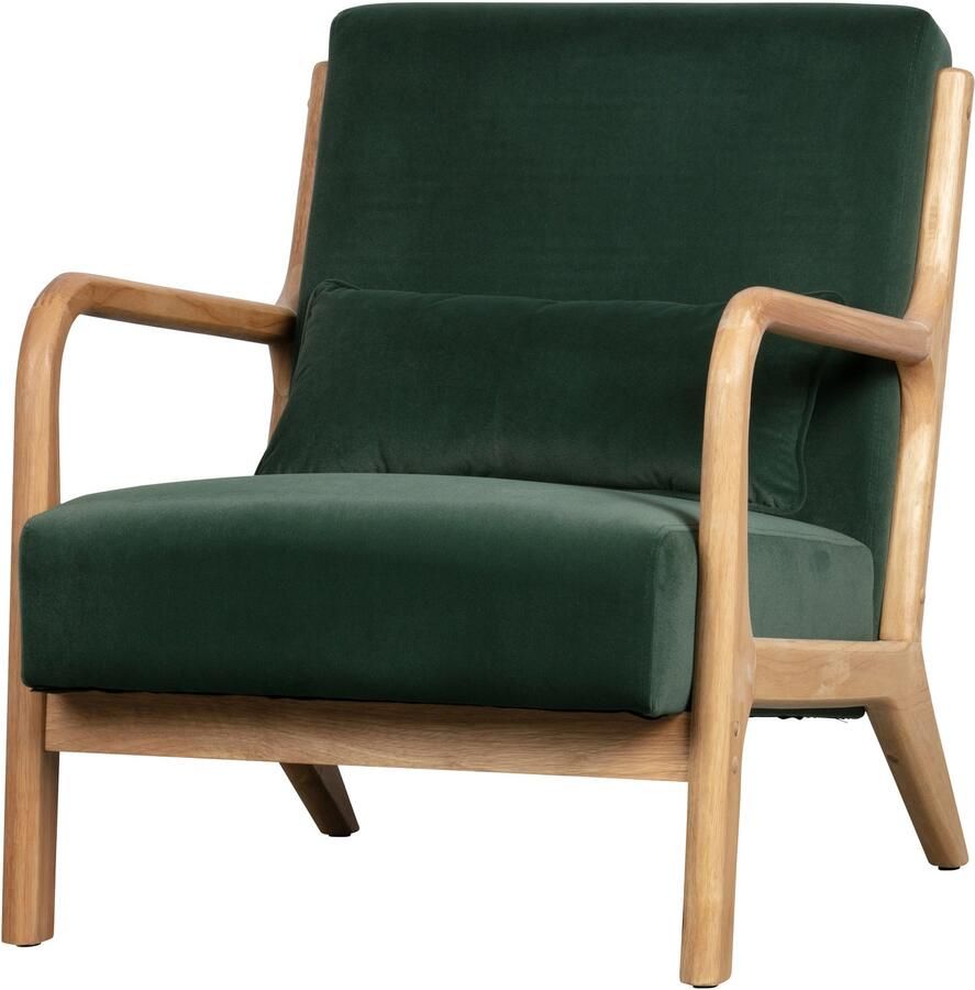 WOOOD MARK FAUTEUIL FLUWEEL FLESGROEN