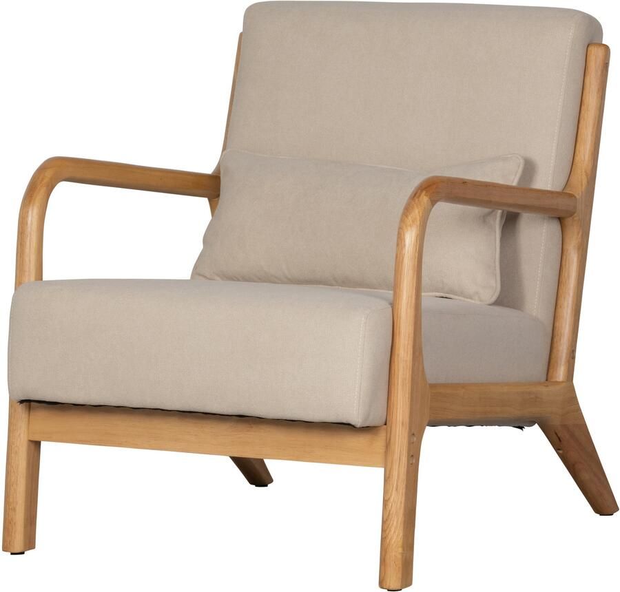 WOOOD MARK FAUTEUIL GEWEVEN STOF NATUREL
