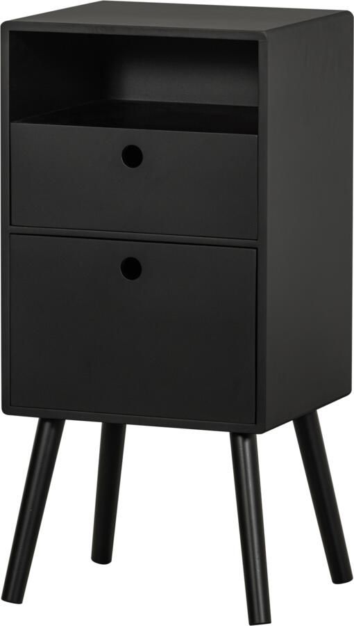 WOOOD Nachtkastje Ozzy Hoog Hout Zwart