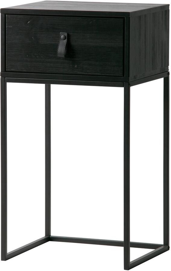 WOOOD Nachtkastje Zola Met Lade Geborsteld Diep Zwart [Fsc]