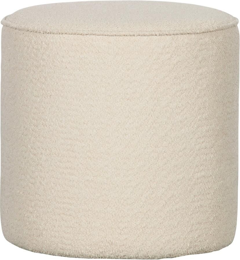 WOOOD Poef Sara Hoog Boucle Creme 46Xo46
