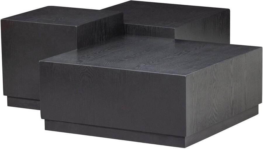 WOOOD SET V 3 PIM BIJZETTAFELS HOUT ZWART