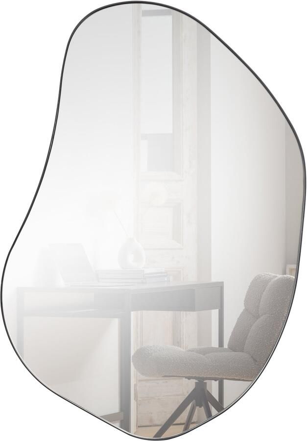 WOOOD Spiegel Romee Organisch Metaal Zwart 100x70cm