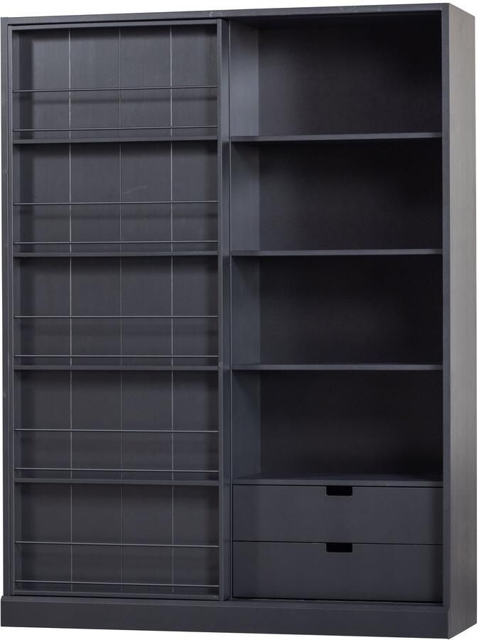 WOOOD SWING SCHUIFDEURKAST GRENEN GESCHUURD MAT ZWART [fsc]