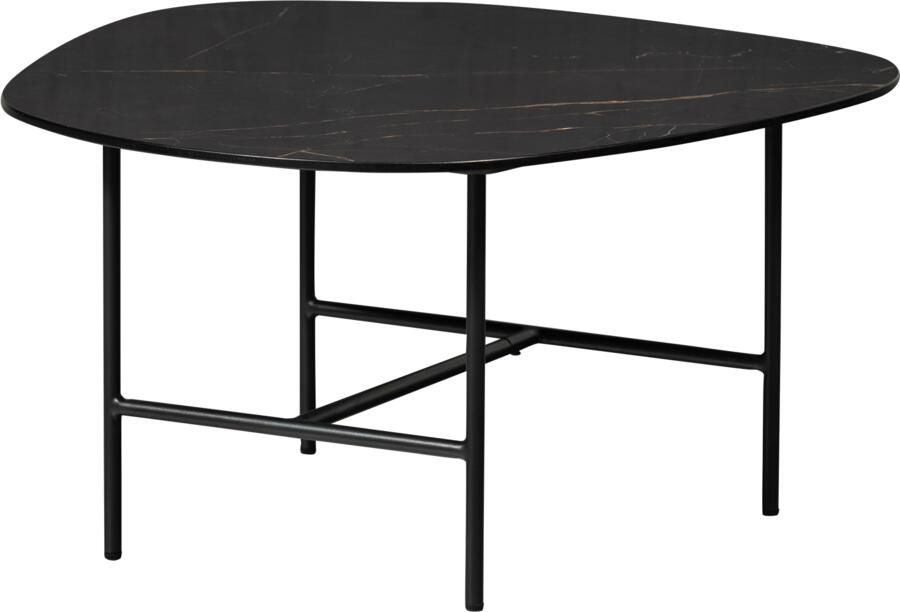 WOOOD VAJEN SALONTAFEL MET ZWART MARMEREN LOOK BLAD 70x70CM